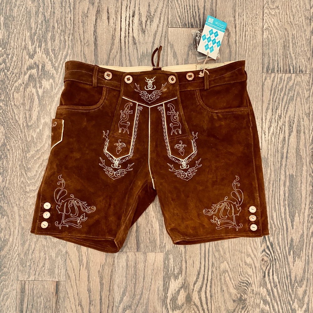 NWT genuine leather lederhosen shorts!